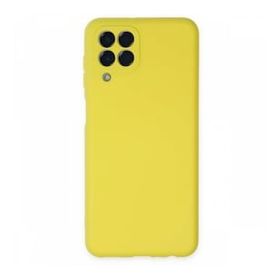 Newface Samsung Galaxy M33 Nano İçi Kadife Silikon Sarı Cep Telefonu Kılıfı