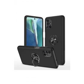 Newface Samsung Galaxy M51 Elit Yüzüklü Kapak Siyah Cep Telefonu Kılıfı