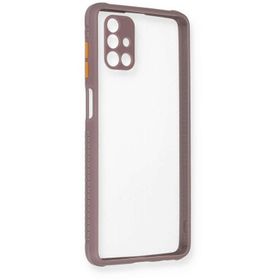 Newface Samsung Galaxy M51 Kılıf Miami Şeffaf Silikon Açık Mor Cep Telefonu Kılıfı