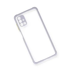 Newface Samsung Galaxy M51 Kılıf Miami Şeffaf Silikon Lila Cep Telefonu Kılıfı