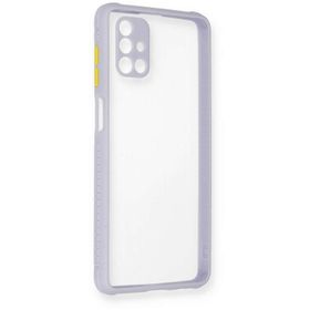 Newface Samsung Galaxy M51 Kılıf Miami Şeffaf Silikon Lila Cep Telefonu Kılıfı