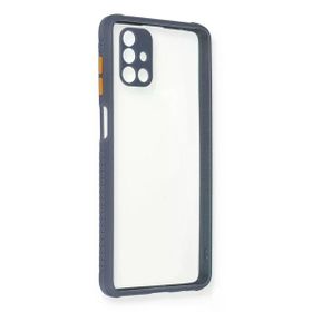 Newface Samsung Galaxy M51 Miami Şeffaf Silikon Gri Cep Telefonu Kılıfı