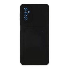 Newface Samsung Galaxy M52 5G Kelvin Kartvizitli Silikon Siyah Cep Telefonu Kılıfı