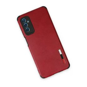 Newface Samsung Galaxy M52 5G Loop Deri Silikon Kırmızı Cep Telefonu Kılıfı