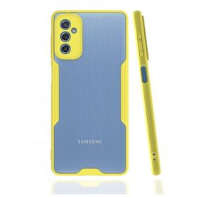 Newface Samsung Galaxy M52 5G Platin Silikon Sarı Cep Telefonu Kılıfı