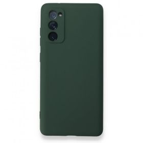 Newface Samsung Galaxy S20 FE Nano İçi Kadife Silikon Koyu Yeşil Cep Telefonu Kılıfı