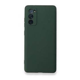 Newface Samsung Galaxy S20 FE Nano İçi Kadife Silikon Koyu Yeşil Cep Telefonu Kılıfı