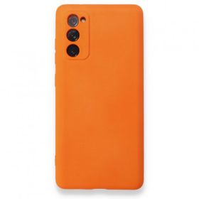 Newface Samsung Galaxy S20 FE Nano İçi Kadife Silikon Turuncu Cep Telefonu Kılıfı
