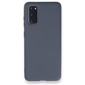 Newface Samsung Galaxy S20 Nano İçi Kadife Silikon Gri Cep Telefonu Kılıfı