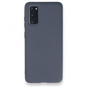 Newface Samsung Galaxy S20 Nano İçi Kadife Silikon Gri Cep Telefonu Kılıfı