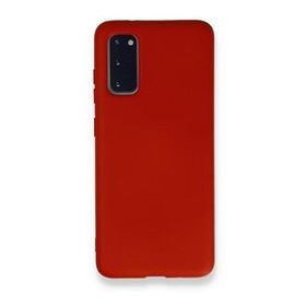 Newface Samsung Galaxy S20 Nano İçi Kadife Silikon Kırmızı Cep Telefonu Kılıfı