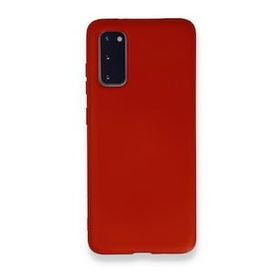 Newface Samsung Galaxy S20 Nano İçi Kadife Silikon Kırmızı Cep Telefonu Kılıfı