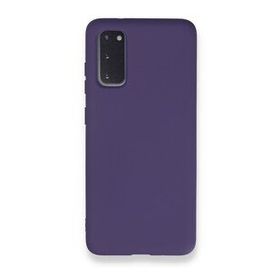 Newface Samsung Galaxy S20 Nano İçi Kadife Silikon Mor Cep Telefonu Kılıfı