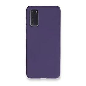 Newface Samsung Galaxy S20 Nano İçi Kadife Silikon Mor Cep Telefonu Kılıfı