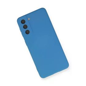 Newface Samsung Galaxy S21 FE Nano İçi Kadife Silikon - Mavi Kılıf