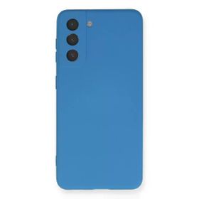 Newface Samsung Galaxy S21 FE Nano İçi Kadife Silikon - Mavi Kılıf