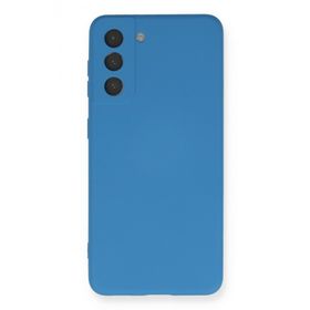 Newface Samsung Galaxy S21 FE Nano İçi Kadife Silikon - Mavi Kılıf