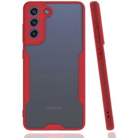 Newface Samsung Galaxy S21 FE Platin Silikon Kırmızı Cep Telefonu Kılıfı