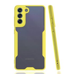 Newface Samsung Galaxy S21 FE Platin Silikon Sarı Cep Telefonu Kılıfı