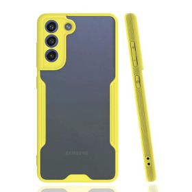 Newface Samsung Galaxy S21 FE Platin Silikon Sarı Cep Telefonu Kılıfı