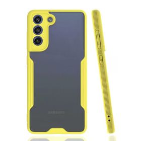 Newface Samsung Galaxy S21 FE Platin Silikon Sarı Cep Telefonu Kılıfı