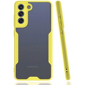 Newface Samsung Galaxy S21 FE Platin Silikon Sarı Cep Telefonu Kılıfı