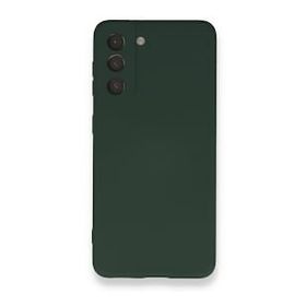 Newface Samsung Galaxy S21 Nano İçi Kadife Silikon Koyu Yeşil Cep Telefonu Kılıfı