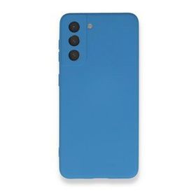 Newface Samsung Galaxy S21 Nano İçi Kadife Silikon Mavi Cep Telefonu Kılıfı