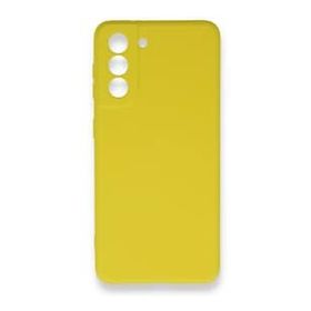 Newface Samsung Galaxy S21 Nano İçi Kadife Silikon Sarı Cep Telefonu Kılıfı