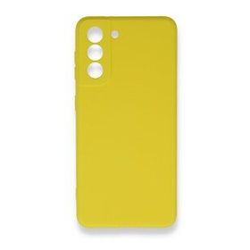 Newface Samsung Galaxy S21 Nano İçi Kadife Silikon Sarı Cep Telefonu Kılıfı