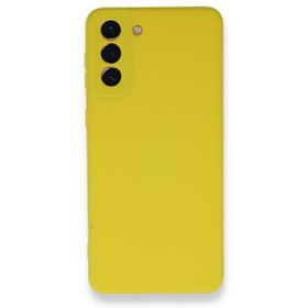Newface Samsung Galaxy S21 Plus Nano İçi Kadife Silikon Sarı Cep Telefonu Kılıfı