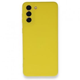 Newface Samsung Galaxy S21 Plus Nano İçi Kadife Silikon Sarı Cep Telefonu Kılıfı
