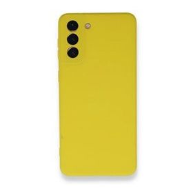 Newface Samsung Galaxy S21 Plus Nano İçi Kadife Silikon Sarı Cep Telefonu Kılıfı