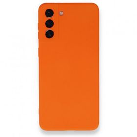 Newface Samsung Galaxy S21 Plus Nano İçi Kadife Silikon Turuncu Cep Telefonu Kılıfı