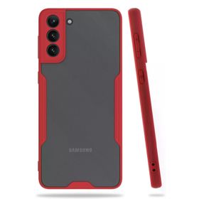 Newface Samsung Galaxy S21 Plus Platin Silikon Kırmızı Cep Telefonu Kılıfı