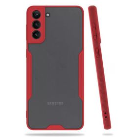 Newface Samsung Galaxy S21 Plus Platin Silikon Kırmızı Cep Telefonu Kılıfı