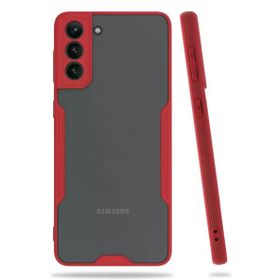 Newface Samsung Galaxy S21 Plus Platin Silikon Kırmızı Cep Telefonu Kılıfı