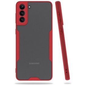 Newface Samsung Galaxy S21 Plus Platin Silikon Kırmızı Cep Telefonu Kılıfı