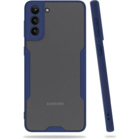 Newface Samsung Galaxy S21 Plus Platin Silikon Lacivert Cep Telefonu Kılıfı