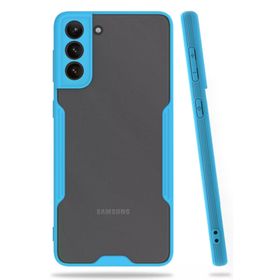 Newface Samsung Galaxy S21 Plus Platin Silikon Mavi Cep Telefonu Kılıfı