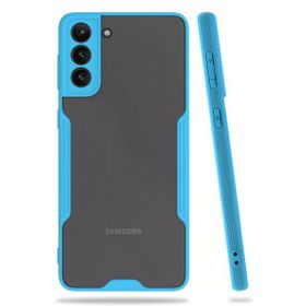 Newface Samsung Galaxy S21 Plus Platin Silikon Mavi Cep Telefonu Kılıfı