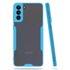 Newface Samsung Galaxy S21 Plus Platin Silikon Mavi Cep Telefonu Kılıfı