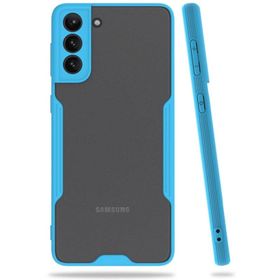Newface Samsung Galaxy S21 Plus Platin Silikon Mavi Cep Telefonu Kılıfı