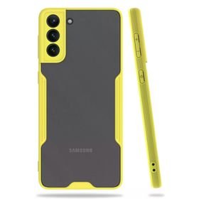 Newface Samsung Galaxy S21 Plus Platin Silikon Sarı Cep Telefonu Kılıfı