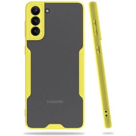 Newface Samsung Galaxy S21 Plus Platin Silikon Sarı Cep Telefonu Kılıfı
