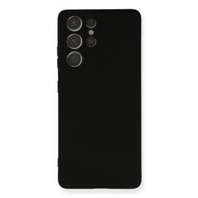 Newface Samsung Galaxy S21 Ultra Nano İçi Kadife Silikon - Siyah Kılıf