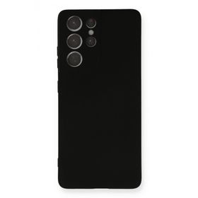 Newface Samsung Galaxy S21 Ultra Nano İçi Kadife Silikon - Siyah Kılıf