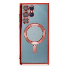Newface Samsung Galaxy S22 Ultra Kross Magneticsafe Kapak Kırmızı Cep Telefonu Kılıfı