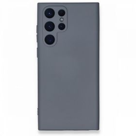 Newface Samsung Galaxy S22 Ultra Nano İçi Kadife Silikon Gri Cep Telefonu Kılıfı
