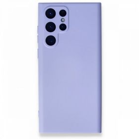Newface Samsung Galaxy S22 Ultra Nano İçi Kadife Silikon Lila Cep Telefonu Kılıfı
